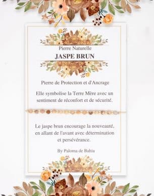 boutique bijoux toulouse : Bracelet jaspe brun cordon pierre naturelle