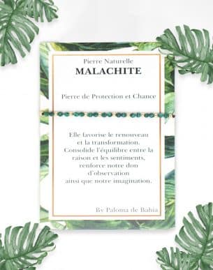 Boutique bijoux toulouse :Bracelet Malachite pierre naturelle cordon