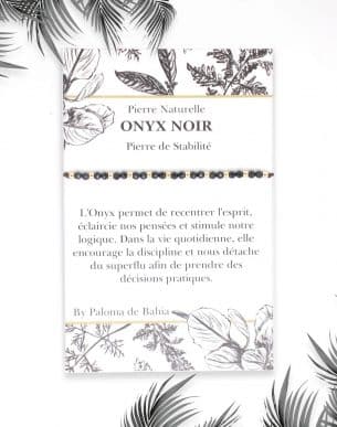 boutique de bijoux à toulouse : Bracelet Onyx noir cordon