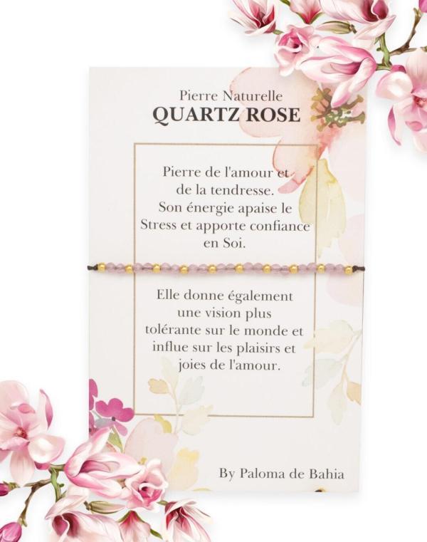 boutique de bijoux à toulouse : Bracelet Quartz rose cordon