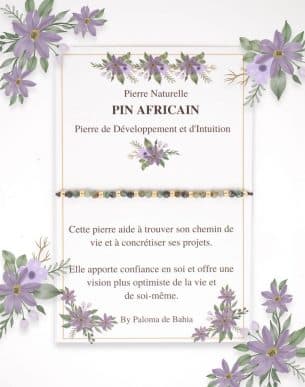 boutique bijoux toulouse : Pin africain bracelet cordon pierre naturelle