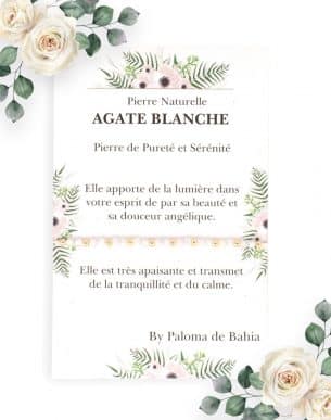 boutique bijoux toulouse : agate blanche bracelet cordon avec pierre naturelle