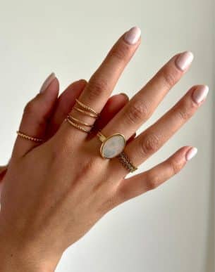 bague lima dore en acier inoxydable mannequin