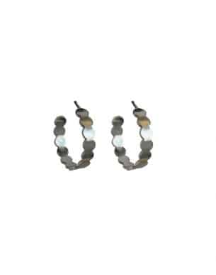boutique bijoux toulouse : boucles creoles rusto en acier inoxydable argente