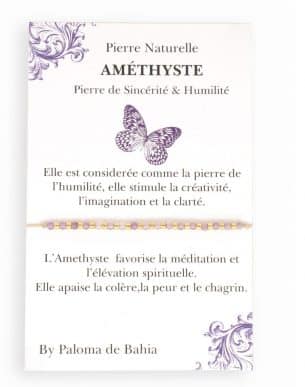 boutique bijoux toulouse: bracelet cordon améthyste pierre naturelle