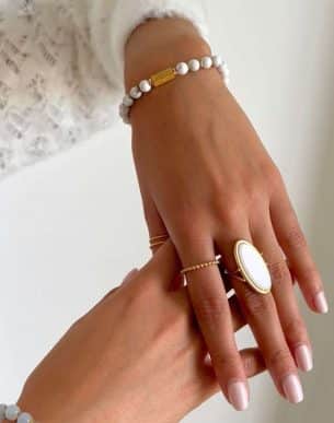 bracelet caixa howlite acier inoxydable mannequin