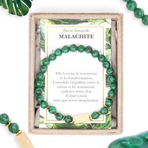 boutique de bijoux toulouse: bracelet caixa malachite pierre naturelle