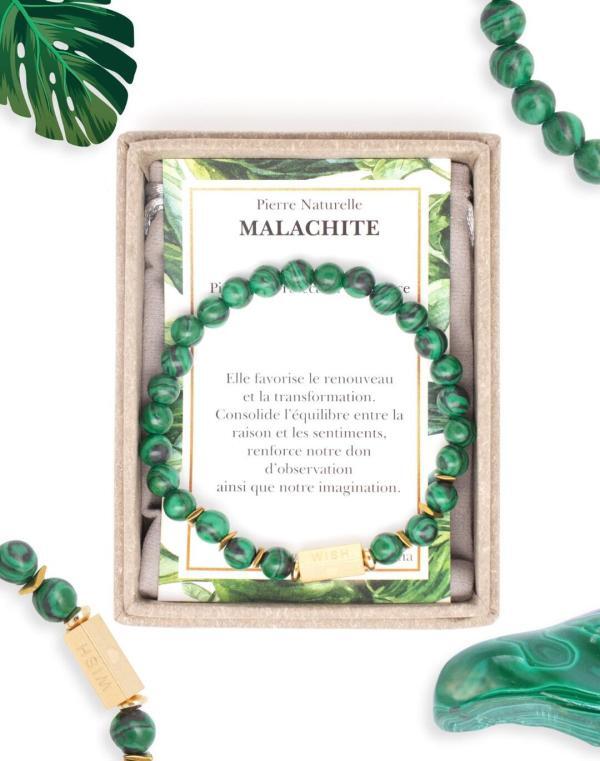 boutique de bijoux toulouse: bracelet caixa malachite pierre naturelle