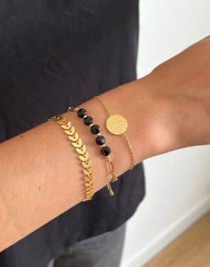 bracelet planiha dore en acier inoxydable mannequin