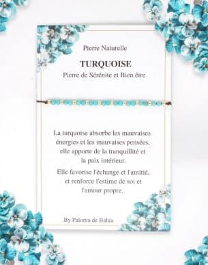boutique bijoux toulouse : bracelet turquoise cordon pierre naturelle