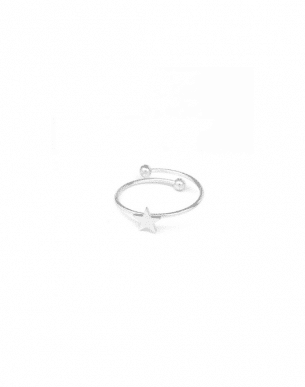 boutique bijoux toulouse: bague estrela argenté en acier inoxydable