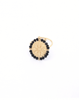 boutique bijoux toulouse: bague sueno agate noire inoxydable