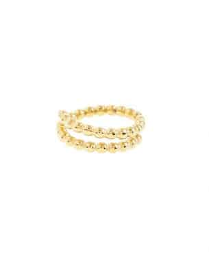 bague Bolitas Double dore ajustable en acier inoxydable. Boutique bijoux Toulouse.
