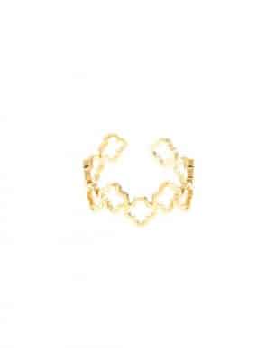bague minis trefles dore ajustable acier inoxydable boutique bijoux toulouse