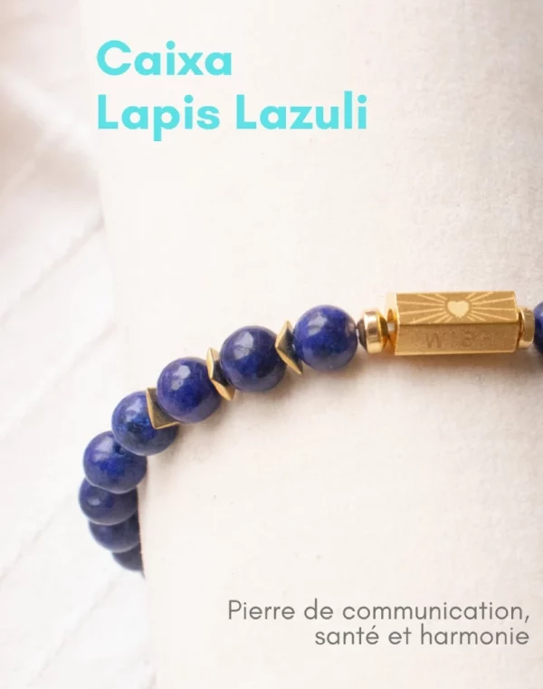 bracelet caixa lapis lazuli pierres naturelles et acier inoxydable