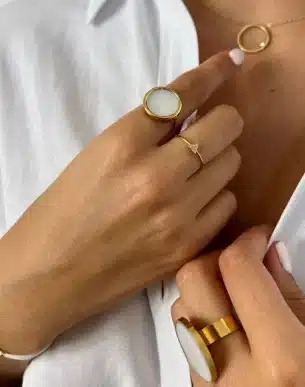 Bage fine diams doré acier inoxydable