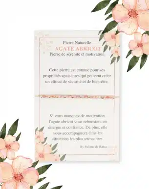 bracelet agate abricot pierre naturelle boutique bijoux toulouse