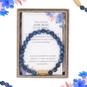 bracelet jade bleu caixa pierre naturelle boite boutique bijoux toulouse