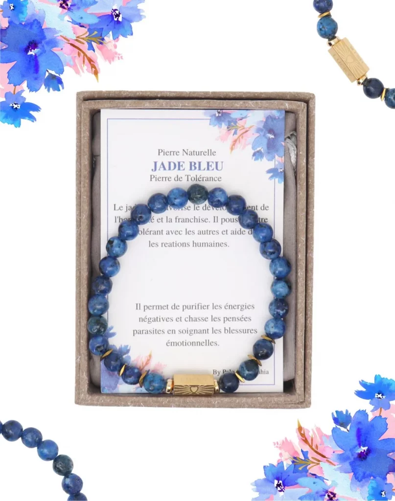 bracelet jade bleu caixa pierre naturelle boite boutique bijoux toulouse