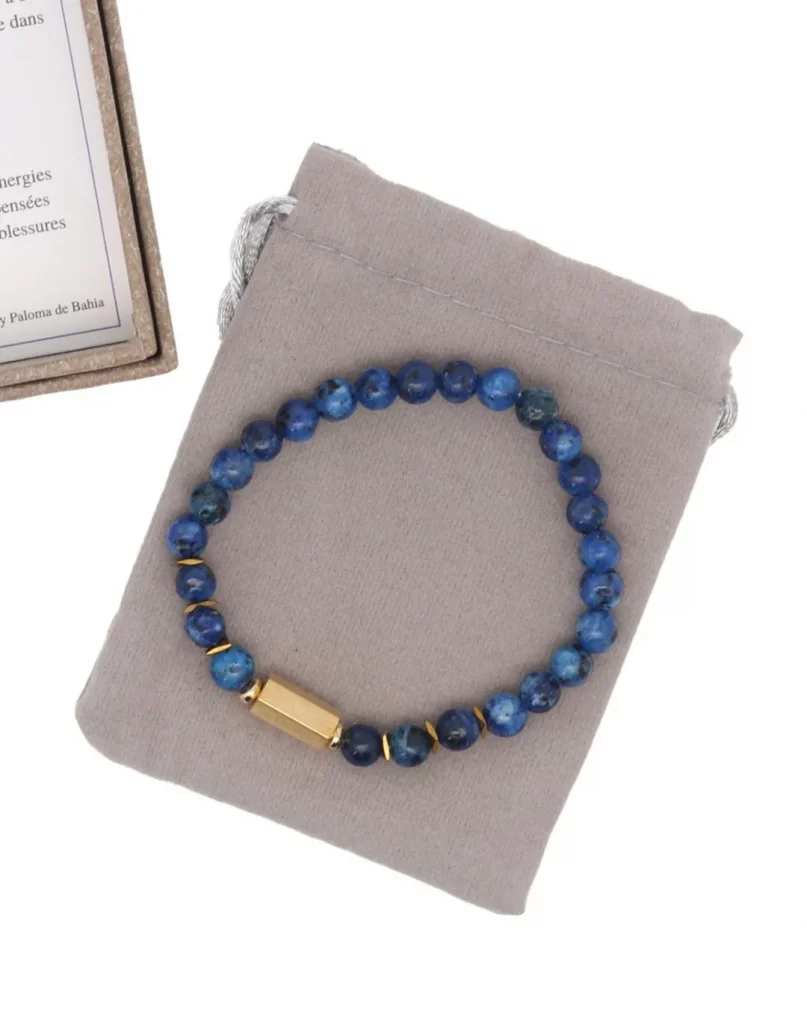 bracelet jade bleu caixa pierre naturelle pochon boutique bijoux toulouse