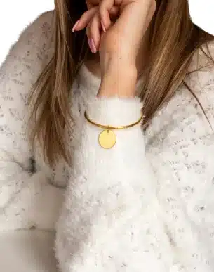 jonc mini espesso dore en acier inoxydable