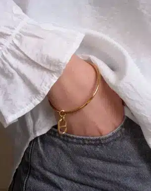Jonc esme dore bijoux acier inoxydable
