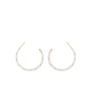 créoles perlas doré en acier inoxydable