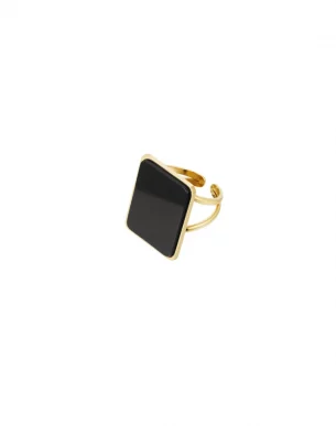 bague cuadri dore noir ajustable acier inoxydable boutique bijoux toulouse