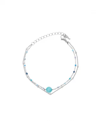 Azul Bracelet argente avec pierre turquoise en acier inoxydable boutique toulouse