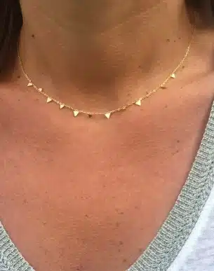 collier gle acier inoxydable dore sur mannequin boutique bijoux toulouse
