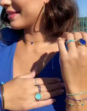 collier perola acier inoxydable dore sur mannequin boutique bijoux toulouse