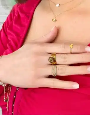 amor bauge en acier inoxydable doré ajustable