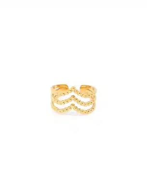 bague volitas acier inoxydable dore ajustable boutique bijoux toulouse