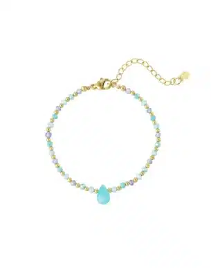 bracelet gotita turquoise et acier inoxydable doré ajustable boutique bijoux Toulouse