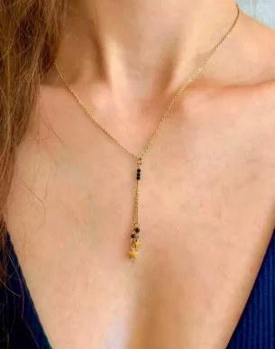 collier cadettes acier inoxydable dore ajustable sur mannequin boutique bijoux toulouse