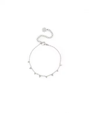 bracelet acier inoxydable argenté avec petits triangles