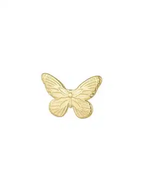 broche dorée en forme de papillon en acier inoxydable