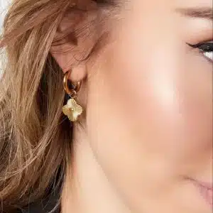 boucles créoles treffle doré
