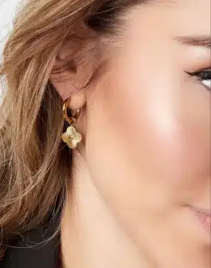 boucles créoles treffle doré