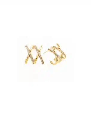 boucles d'oreilles perfect en acier inoxydable doré et strass boutique bijoux Toulouse