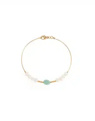 jonc verno en acier inoxydable doré et pierre boutique bijoux toulouse