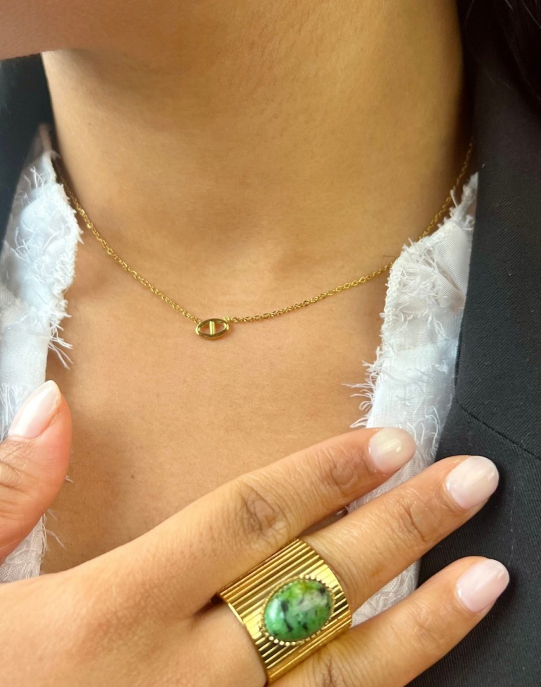 COLLIER RIGIDE  PALMA   ACIER INOXYDABLE