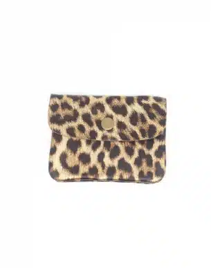Porte Monnaie Alegra print animal leopard en cuir italien boutique bijoux toulouse