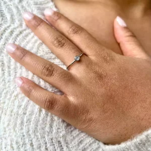 Bague Solitaria ajustable en acier inoxydable argente et Strass bijoux boutique toulouse (2)