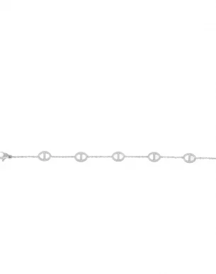 Bracelet Esme chaines en acier inoxydable argente avec noeuds marins boutique bijoux toulouse