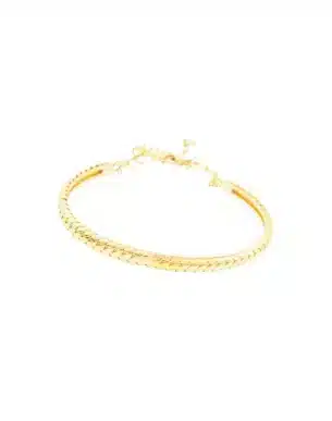 Bracelet jonc Simply tressé en acier inoxydable dore bijoux boutique toulouse