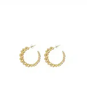 Creoles Coraz en acier inoxydable dore avec coeurs enchaines boutique bijoux toulouse